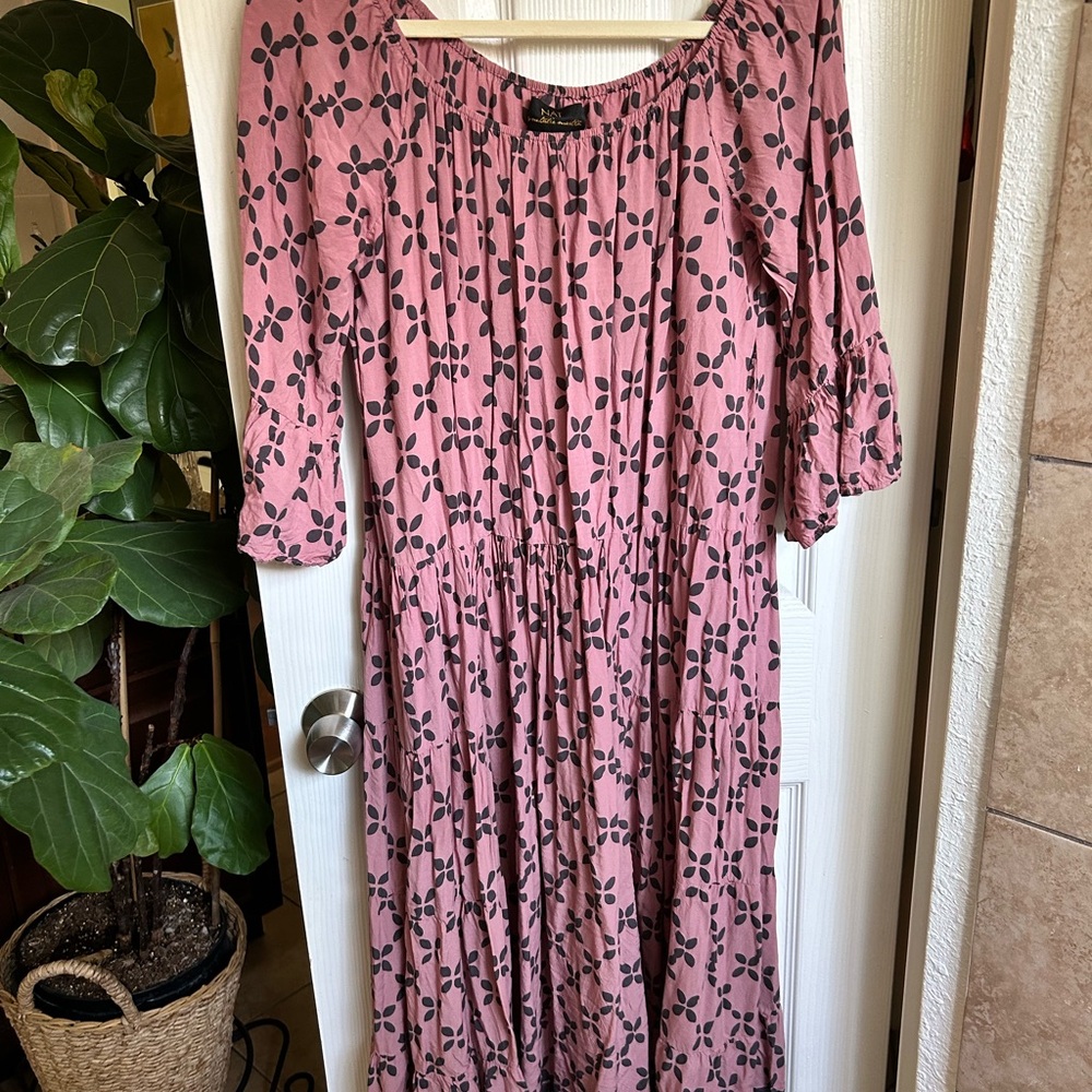 Anthropologie Natalie Martin Pink and Purple Long Sleeve Dress